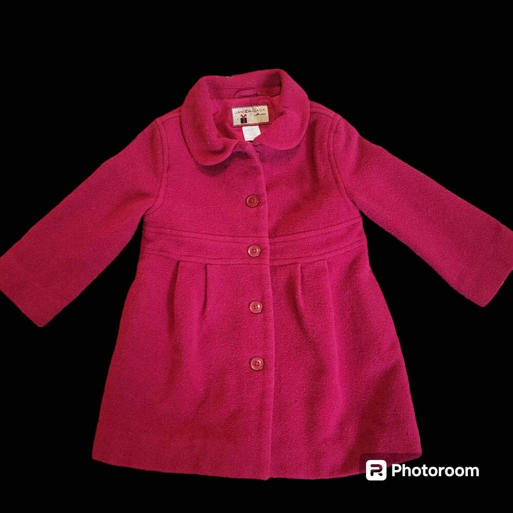 Girl's Size 12-24 Months Janie And Jack Collection Red Peacoat